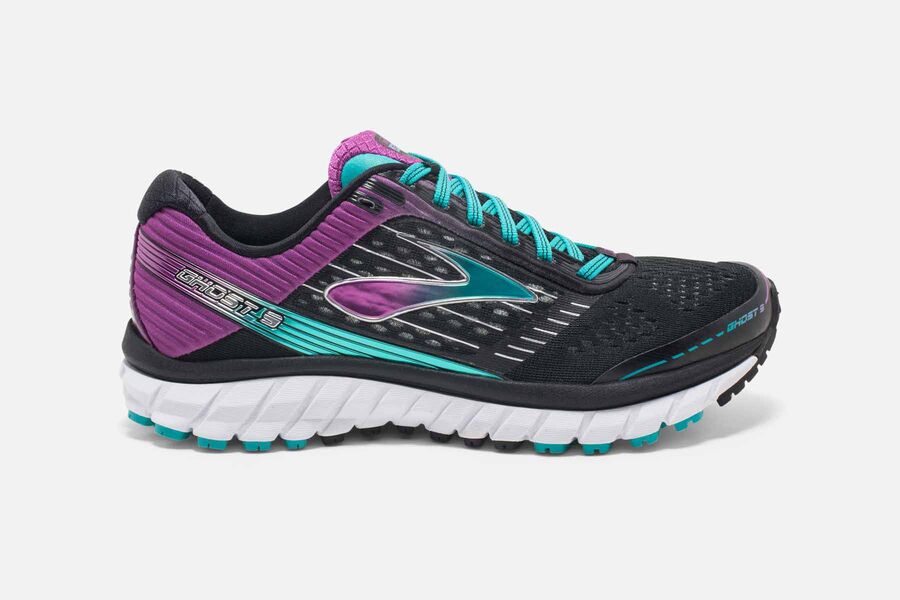 Zapatillas Running Brooks Ghost 9 Mujer Negras/Moradas Ofertas OUYR18642
